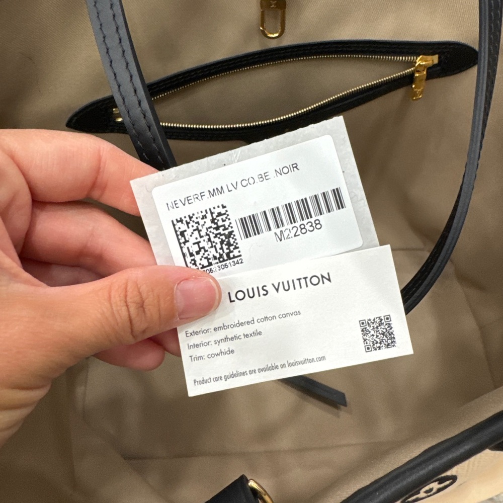 🖤SOLD🖤 Louis Vuitton By The Pool Raffia Cotton Black Neverfull - Picture 9 of 12
